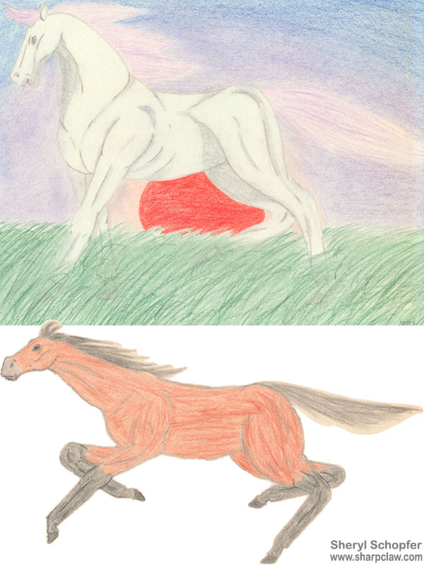 Miscellaneous Art: Unicorn And Horse