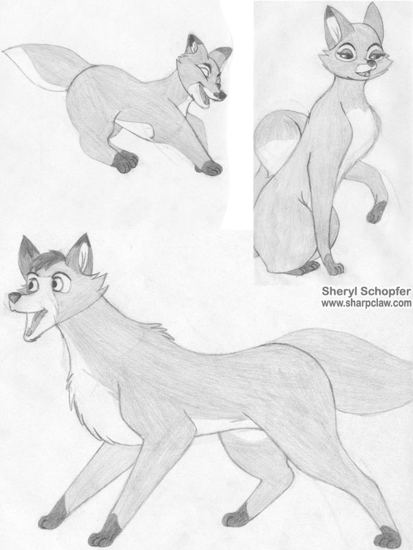 Miscellaneous Art: Three Foxes