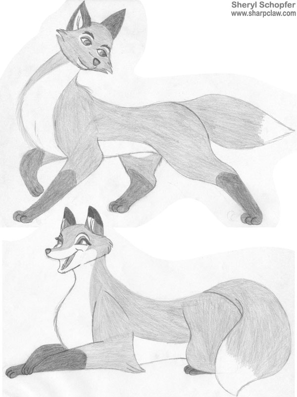 Miscellaneous Art: Strutting Todd And Reclining Vixen