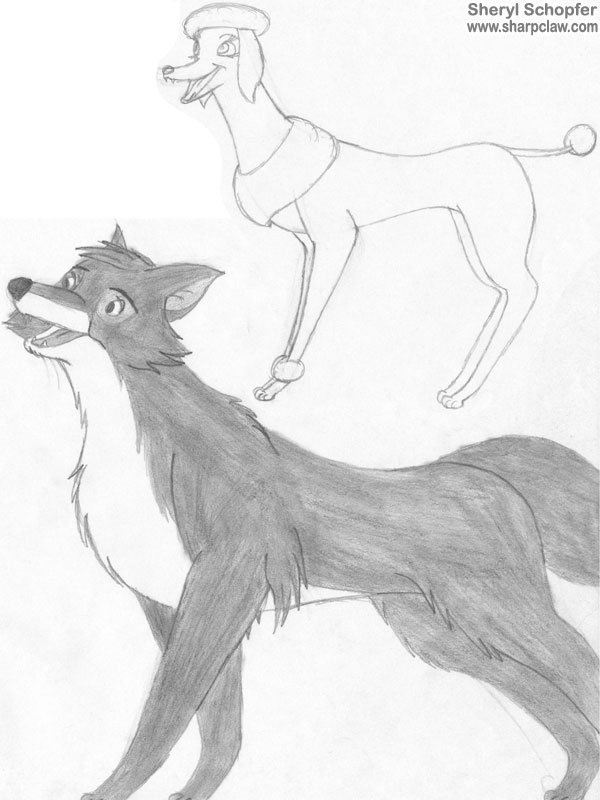 Miscellaneous Art: Poodle And Fox