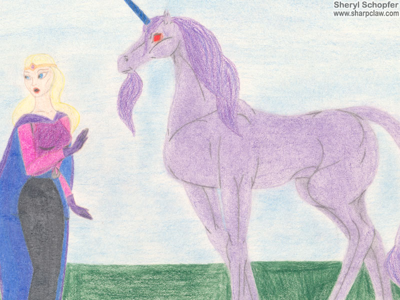 Miscellaneous Art: Elf And Unicorn