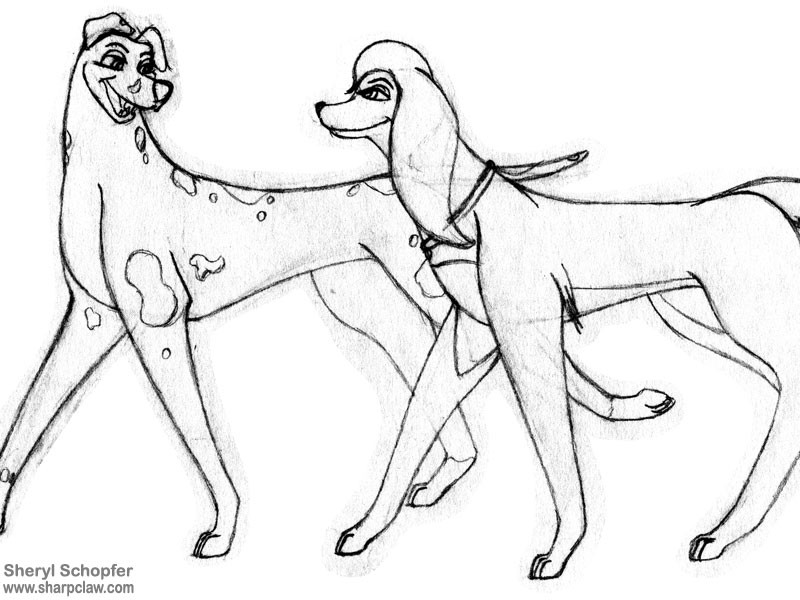 Fan Art: Oliver And Company: Dogs Walking