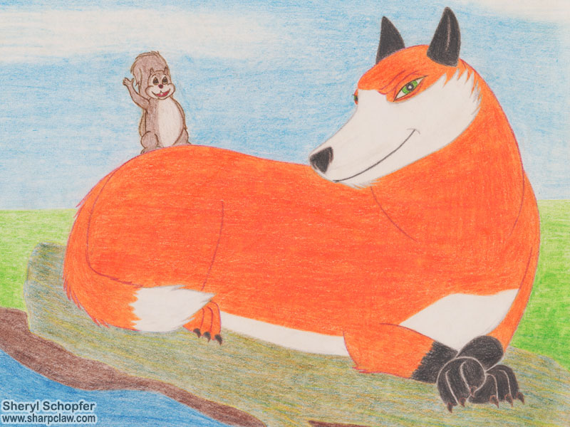 Miscellaneous Art: Squirrel And Fox