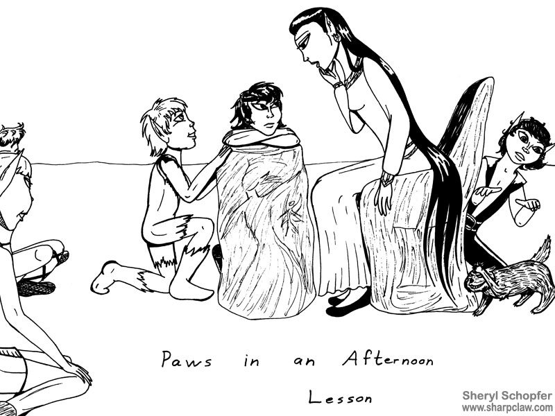 Fan Art: ElfQuest: Paws in An Afternoon Lesson