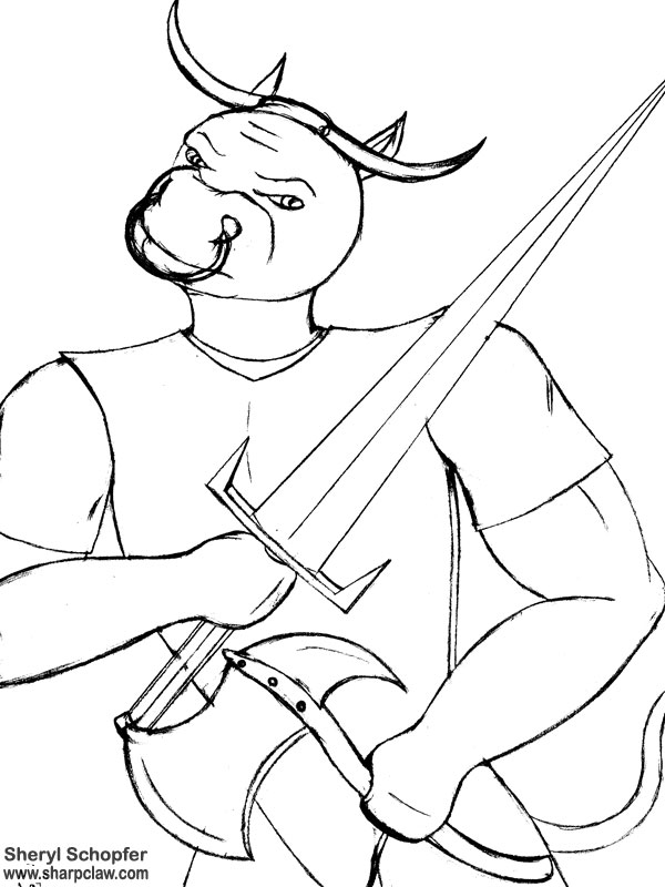 Sharpclaw Art: Warrior Bull