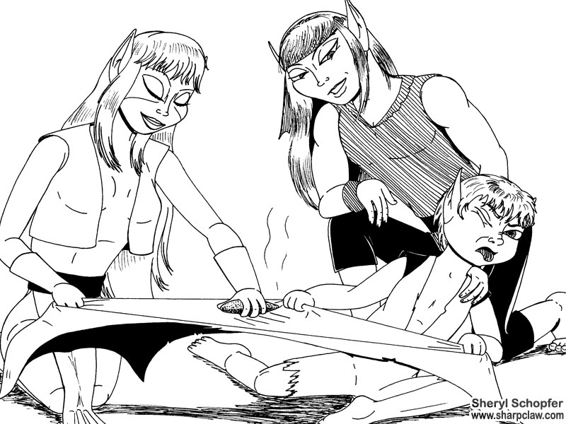 Fan Art: ElfQuest: Hide Tanning