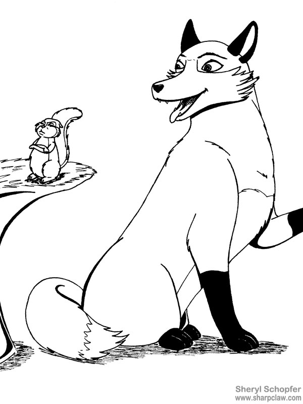 Miscellaneous Art: Squirrel Snubs Fox