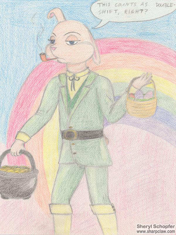 Miscellaneous Art: Leprechaun Easter Bunny