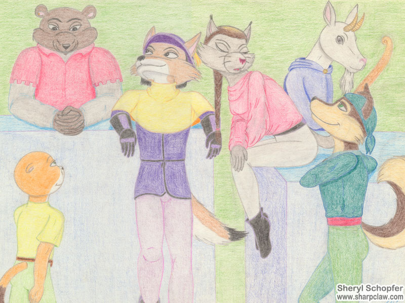 Sharpclaw Art: Group Scene