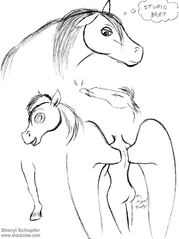 Miscellaneous Art: Horse Brat And Angel Butt