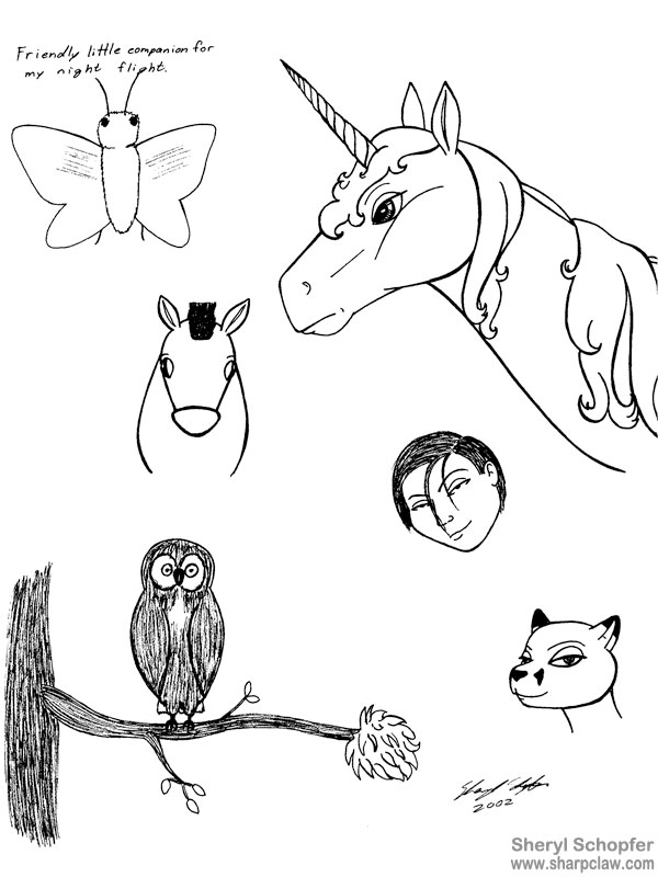 Miscellaneous Art: Moth And Other Doodles