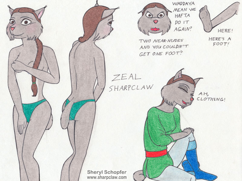 Sharpclaw Art: Zeal Model Sheet