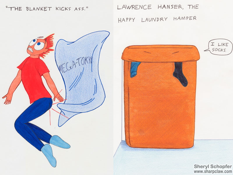 Miscellaneous Art: Blanket And Hamper