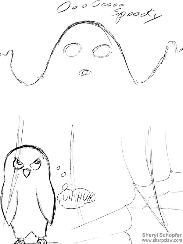 Miscellaneous Art: Owl And Ghost