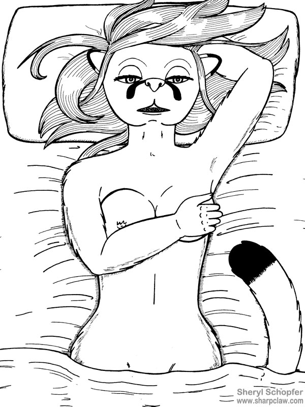 Miscellaneous Art: Leannan in Bed Lineart