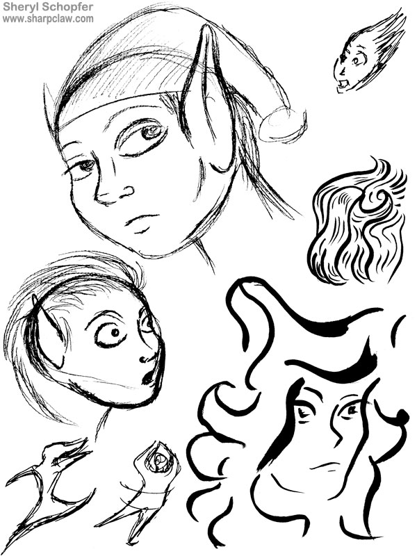 Miscellaneous Art: Various Elf Doodles