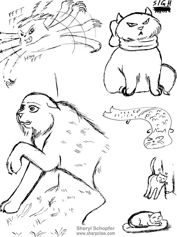 Miscellaneous Art: Cat And Lynx Sketches