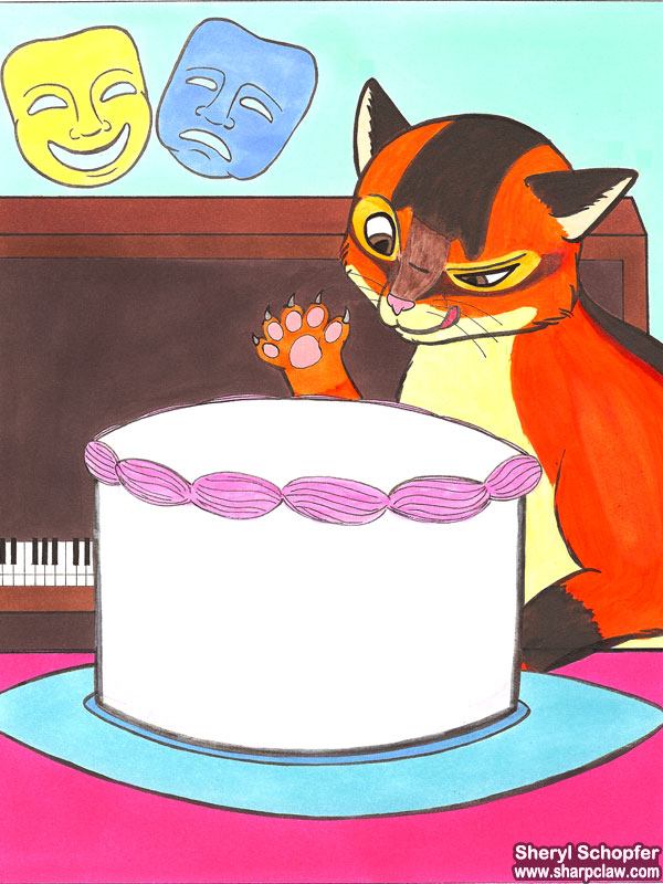 Miscellaneous Art: Cat And Cake Color