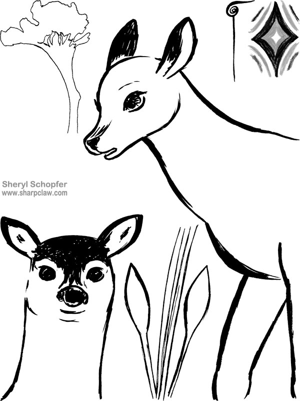 Miscellaneous Art: Deer Sketches