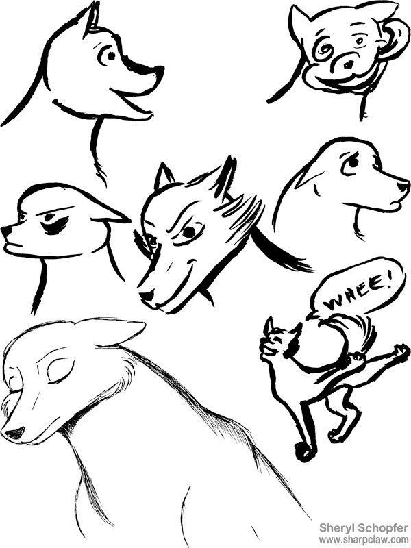 Miscellaneous Art: Silly Dog Sketches