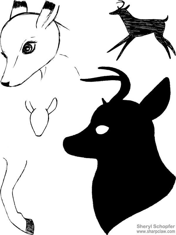 Miscellaneous Art: Deer Sketches
