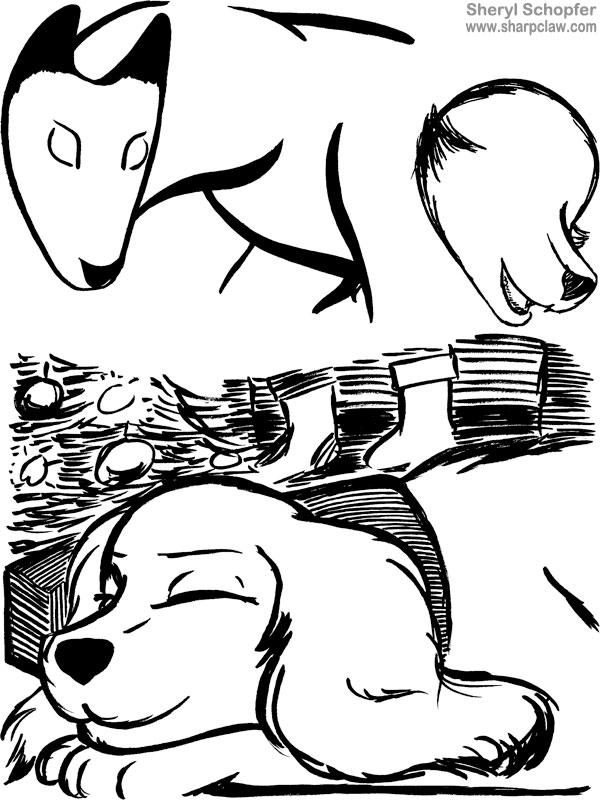 Miscellaneous Art: Fox And Dog Sketches
