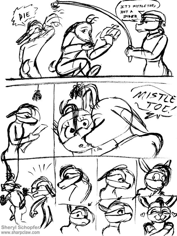 Deer Me Art: Mistletoe Sketches