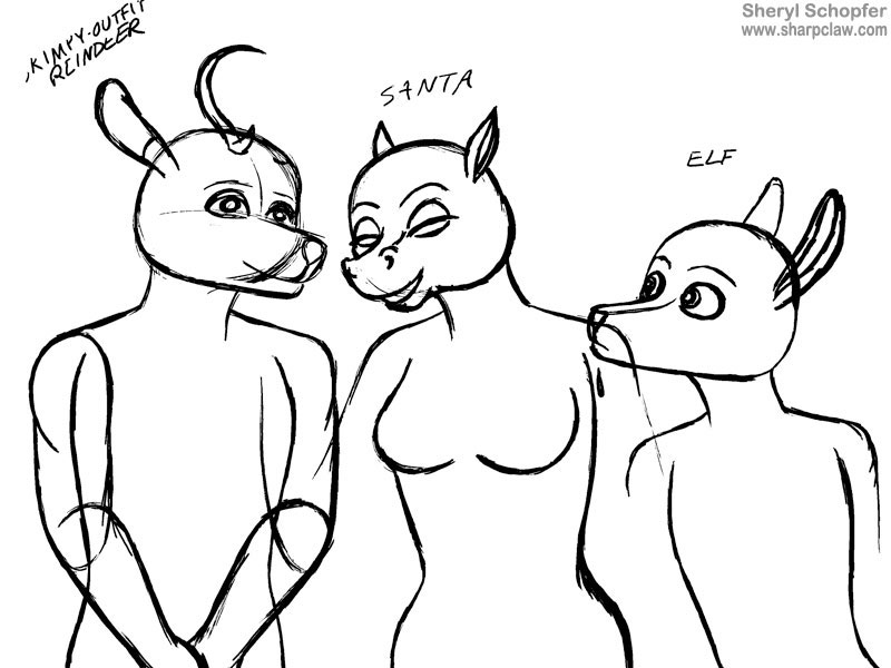Deer Me Art: Christmas Trio WIP