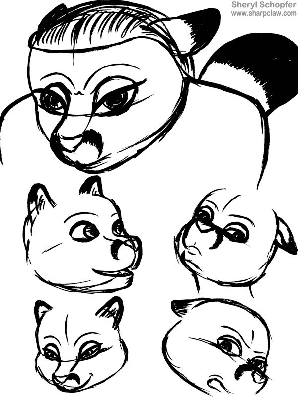 Sharpclaw Art: Loden Face Sketches