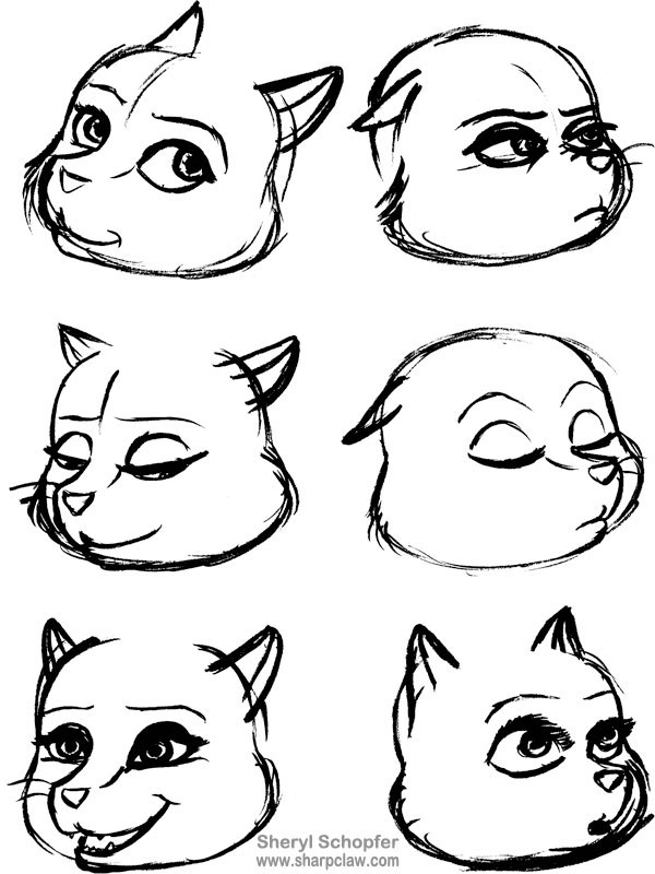 Sharpclaw Art: Lily Face Sketches
