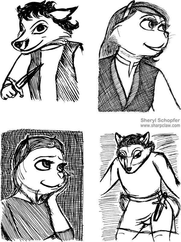 Sharpclaw Art: Character Sketches