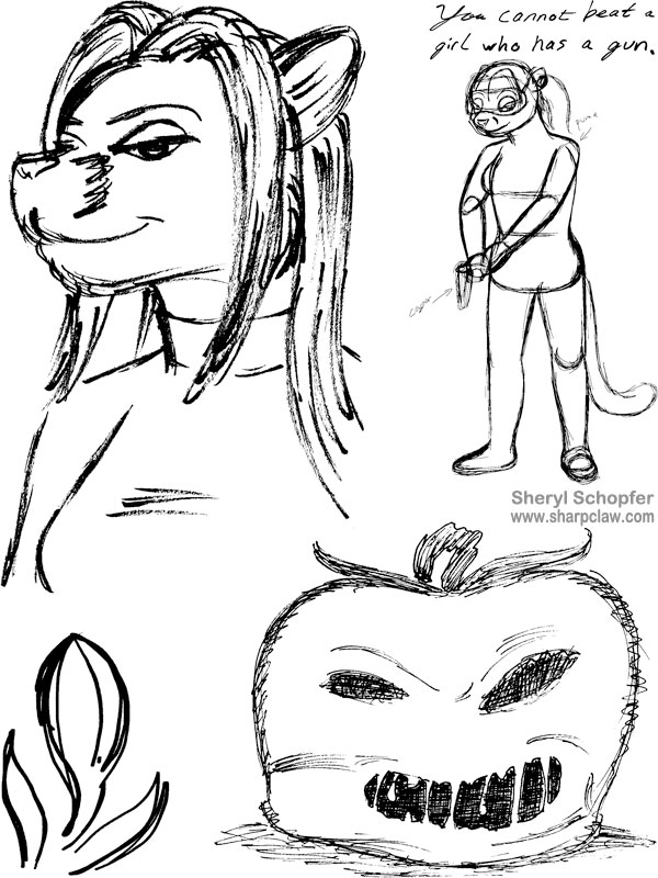 Miscellaneous Art: Leannan And Tomato Sketches