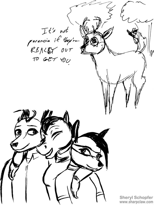 Deer Me Art: Trio Ink Sketch