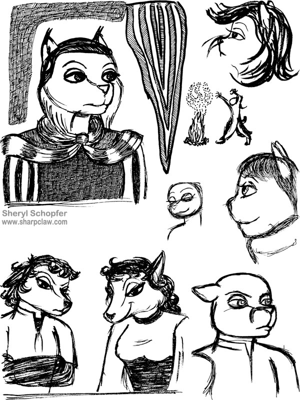 Sharpclaw Art: Character Sketches