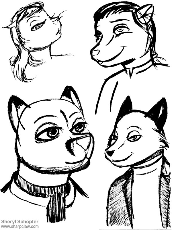 Sharpclaw Art: Character Sketches