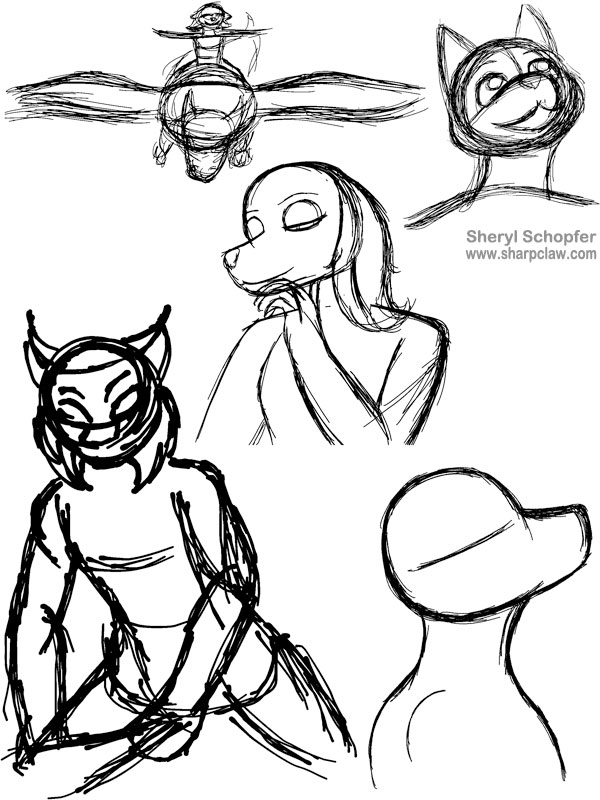 Sharpclaw Art: Character Sketches