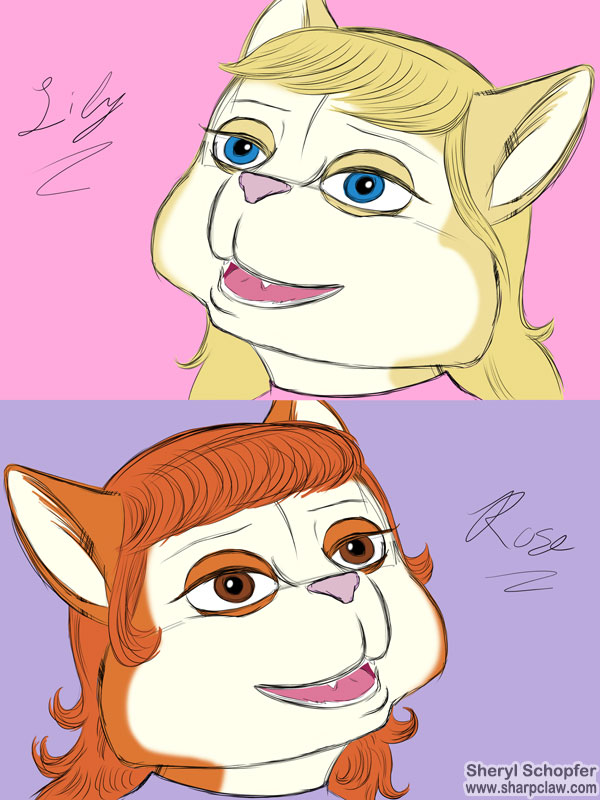 Sharpclaw Art: Lily And Rose Face Colors