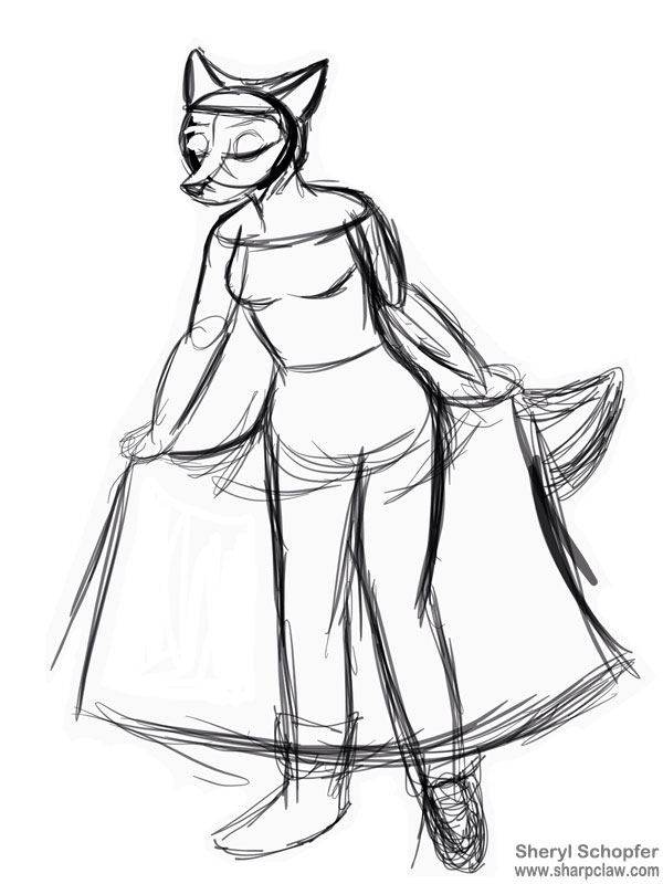 Sharpclaw Art: Hazel Dress WIP