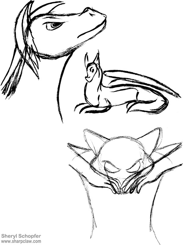 Sharpclaw Art: Dragon Sketches