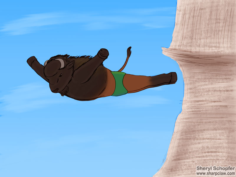 Miscellaneous Art: Bison Cliff-Diver