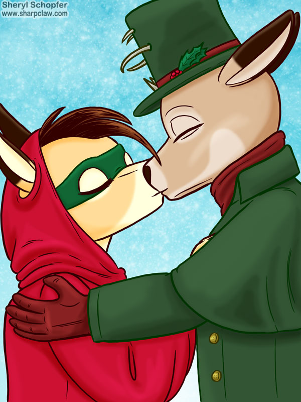 Deer Me Art: Christmas Kiss: Viana And Thomas