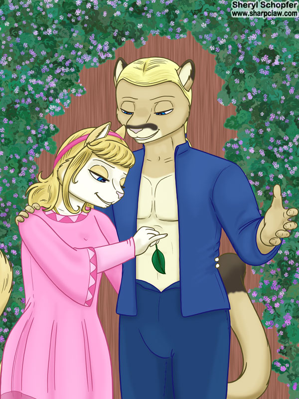 Sharpclaw Art: Lily And Loden - Leaf Tickle