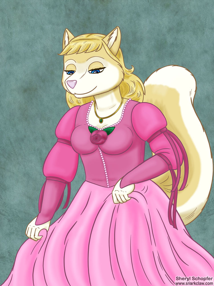 Sharpclaw Art: Lily Lightail in A Fancy Gown